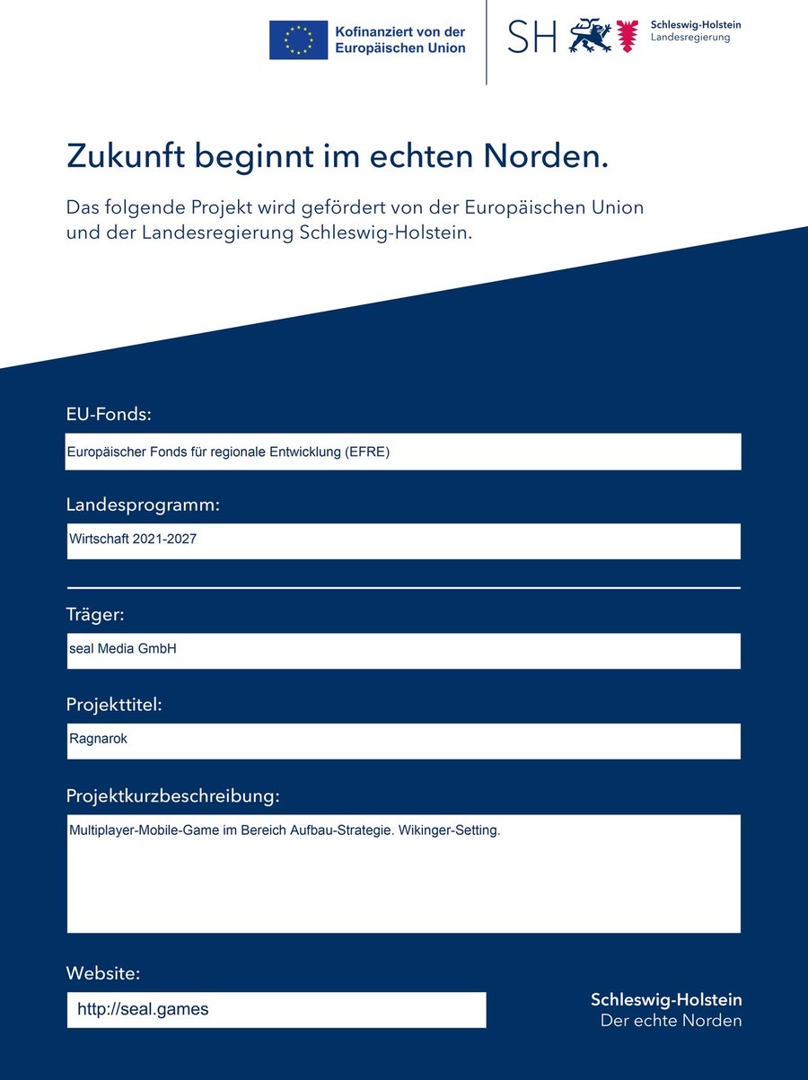 EFRE / Schleswig-Holstein funding notice for project Ragnarok